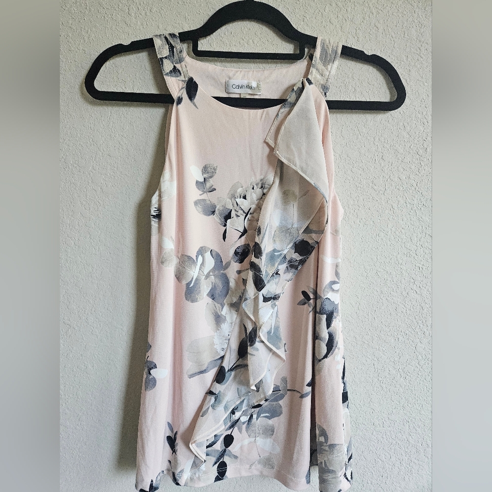 Calvin Klein Women's Pink Floral Dress